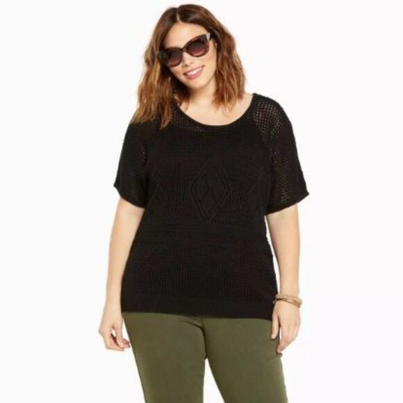 3X Torrid Black Crochet Dolman Sweater - Picture 2 of 5